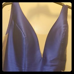 Blue, floral homecoming dress